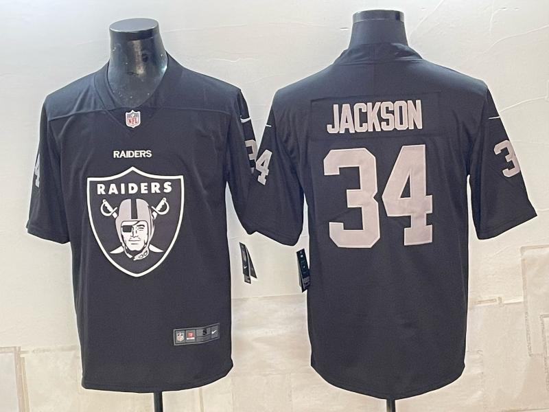 Men 2026 Oakland Raiders #34 Jackson black Nike Limited NFL Jersey 10120